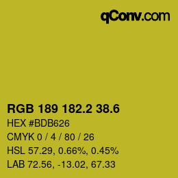 カラーコード: RGB 189 182.2 38.6 | qconv.com