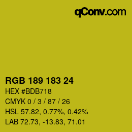 カラーコード: RGB 189 183 24 | qconv.com