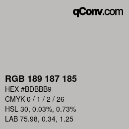 Código de color: RGB 189 187 185 | qconv.com