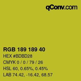 Color code: RGB 189 189 40 | qconv.com