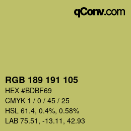 颜色代码: RGB 189 191 105 | qconv.com