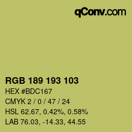 カラーコード: RGB 189 193 103 | qconv.com