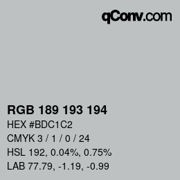 Code couleur: RGB 189 193 194 | qconv.com