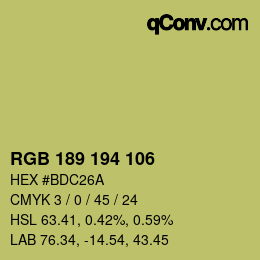 カラーコード: RGB 189 194 106 | qconv.com