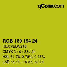 颜色代码: RGB 189 194 24 | qconv.com