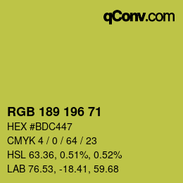 Código de color: RGB 189 196 71 | qconv.com