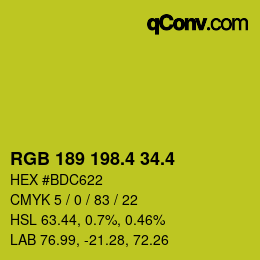 カラーコード: RGB 189 198.4 34.4 | qconv.com