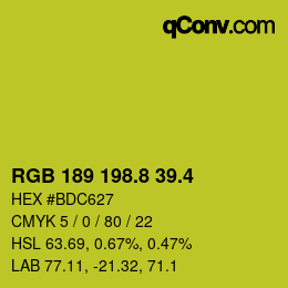 カラーコード: RGB 189 198.8 39.4 | qconv.com