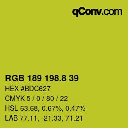 カラーコード: RGB 189 198.8 39 | qconv.com