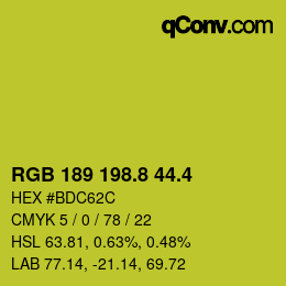 カラーコード: RGB 189 198.8 44.4 | qconv.com