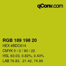 カラーコード: RGB 189 198 20 | qconv.com