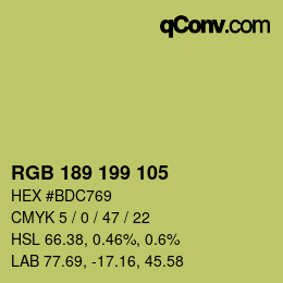 カラーコード: RGB 189 199 105 | qconv.com