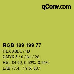 颜色代码: RGB 189 199 77 | qconv.com
