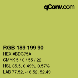 カラーコード: RGB 189 199 90 | qconv.com