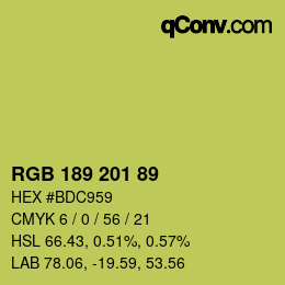カラーコード: RGB 189 201 89 | qconv.com