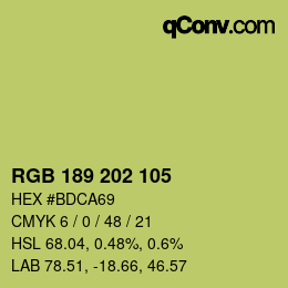 カラーコード: RGB 189 202 105 | qconv.com