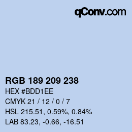 Color code: RGB 189 209 238 | qconv.com