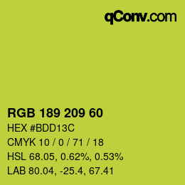カラーコード: RGB 189 209 60 | qconv.com