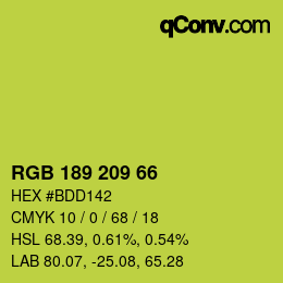 カラーコード: RGB 189 209 66 | qconv.com