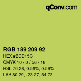颜色代码: RGB 189 209 92 | qconv.com