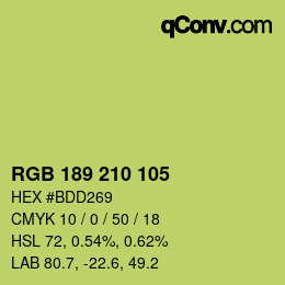 カラーコード: RGB 189 210 105 | qconv.com