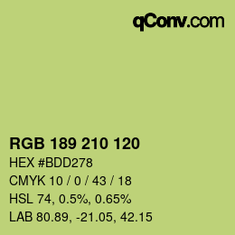 Color code: RGB 189 210 120 | qconv.com