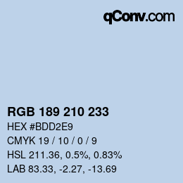 カラーコード: RGB 189 210 233 | qconv.com