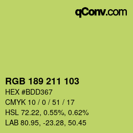 Color code: RGB 189 211 103 | qconv.com