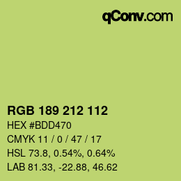Farbcode: RGB 189 212 112 | qconv.com