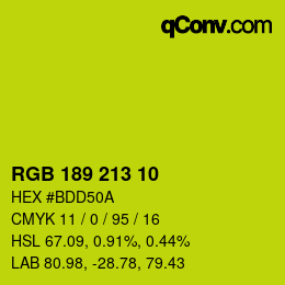 Color code: RGB 189 213 10 | qconv.com