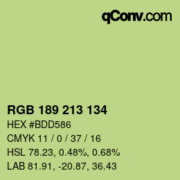 Color code: RGB 189 213 134 | qconv.com