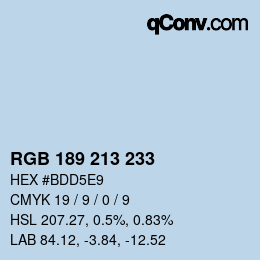 カラーコード: RGB 189 213 233 | qconv.com