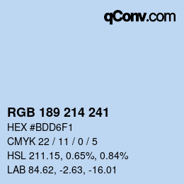 Código de color: RGB 189 214 241 | qconv.com