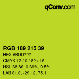 Color code: RGB 189 215 39 | qconv.com