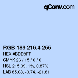 カラーコード: RGB 189 216.4 255 | qconv.com