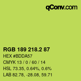 カラーコード: RGB 189 218.2 87 | qconv.com
