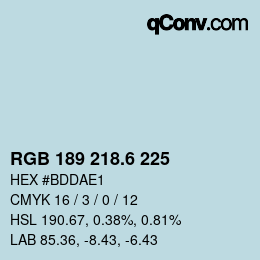 カラーコード: RGB 189 218.6 225 | qconv.com