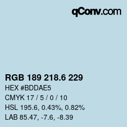 カラーコード: RGB 189 218.6 229 | qconv.com