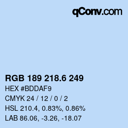 カラーコード: RGB 189 218.6 249 | qconv.com
