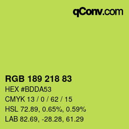 カラーコード: RGB 189 218 83 | qconv.com