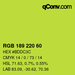 カラーコード: RGB 189 220 60 | qconv.com