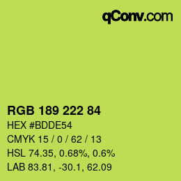 颜色代码: RGB 189 222 84 | qconv.com
