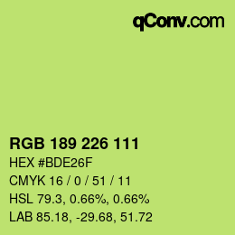 Color code: RGB 189 226 111 | qconv.com