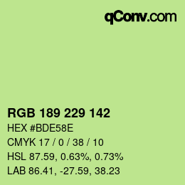 カラーコード: RGB 189 229 142 | qconv.com