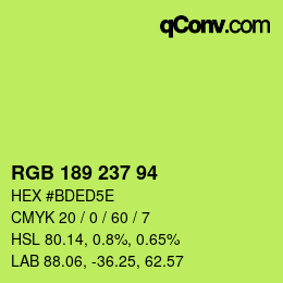 カラーコード: RGB 189 237 94 | qconv.com