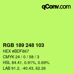 Color code: RGB 189 248 103 | qconv.com