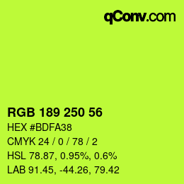 Color code: RGB 189 250 56 | qconv.com