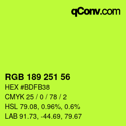 Color code: RGB 189 251 56 | qconv.com