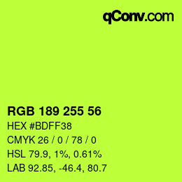 颜色代码: RGB 189 255 56 | qconv.com