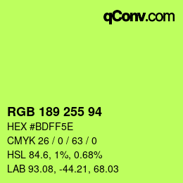 Code couleur: RGB 189 255 94 | qconv.com